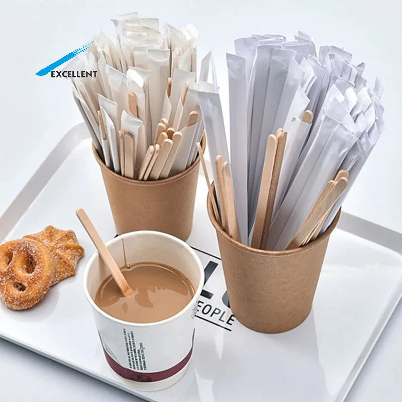 Special Price Wooden Coffee Stirrer Disposable Coffee Stir Sticks Beverage Mixer Coffee Bar Accessories