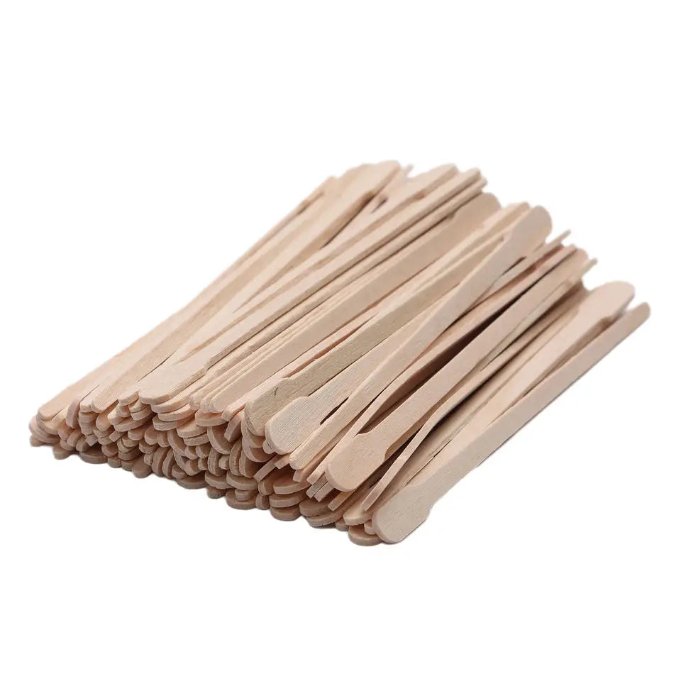 100Pcs/bag Eco-Friendly Handheld Waxing Sticks Smooth Face Eyebrows Wax Spatulas Disposable Wooden Hair Removal Applicator Body
