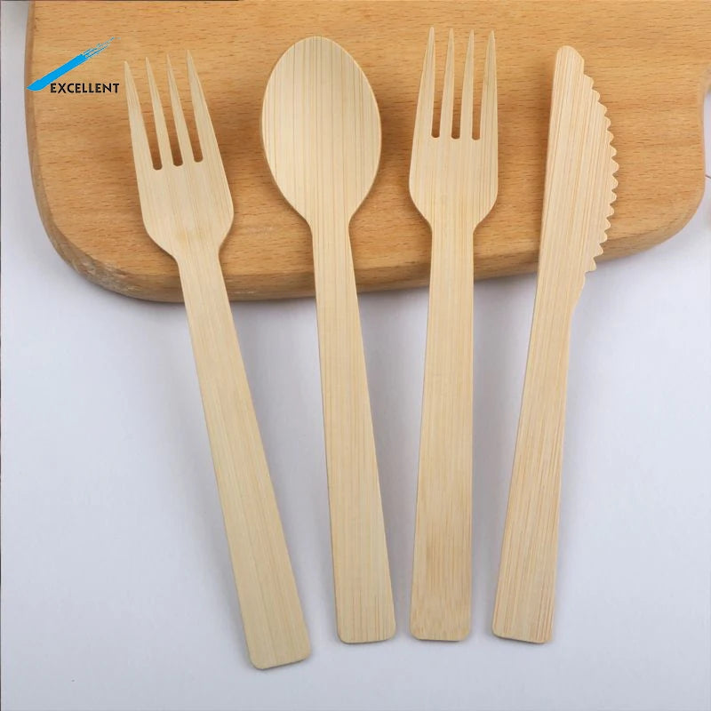 Wholesale Customized Disposable Bamboo Cutlery Set Bamboo Knife Fork and Spoon Bamboo Cutter Knife