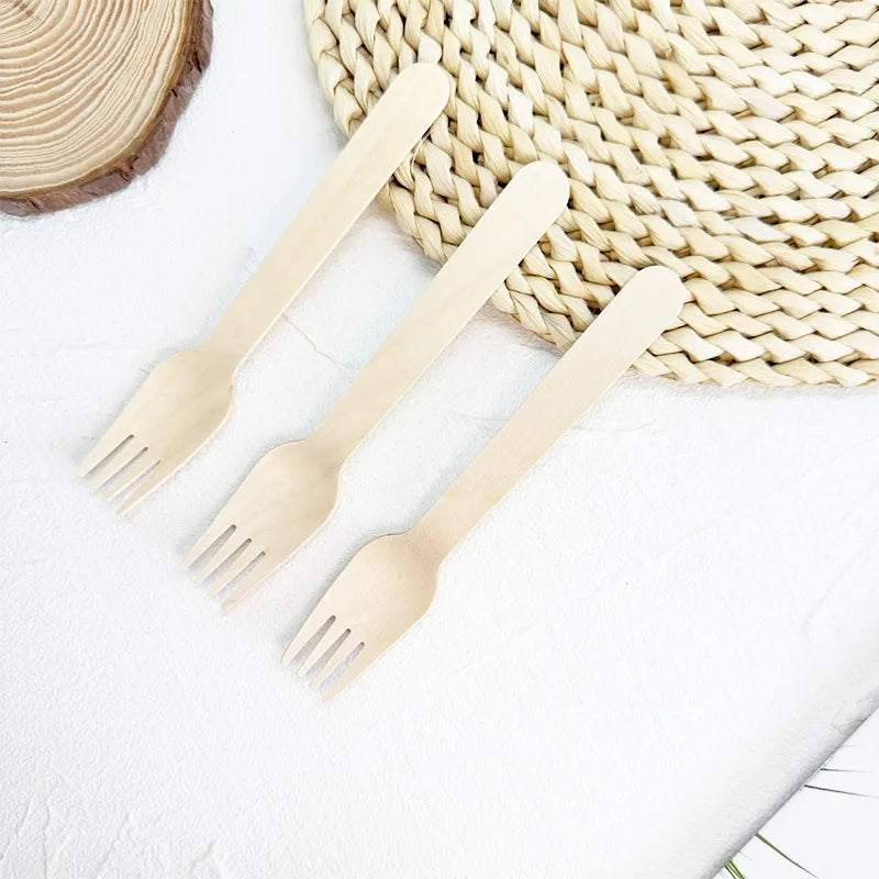 China Manufacture Factory Price Wooden Forks Disposable Eco Friendly Wooden Fork