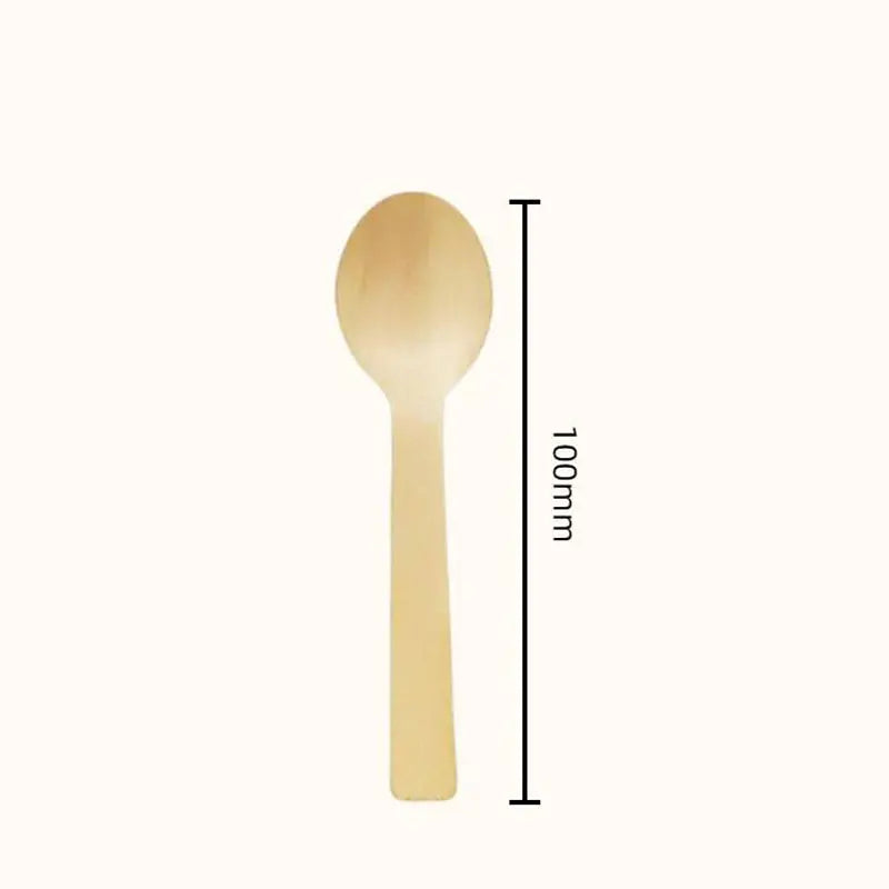 100mm Eco-Friendly Disposable Wooden Spoons Round Boxes Sustainable Cutlery for Parties
