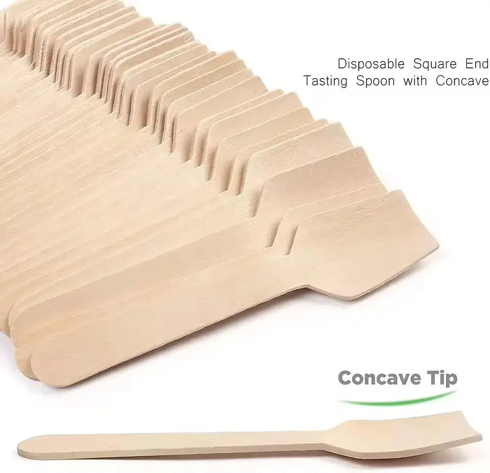 Wholesale Biodegradable 95mm Disposable Wooden Ice Cream Spoon Ice Cream Sticks