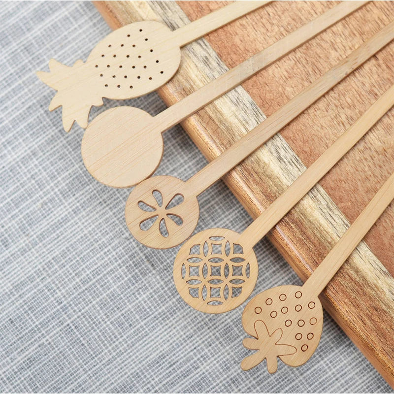 Biodegradable Wooden Coffee Stick Compostable Stick Bamboo Coffee Stirrers,Disposable Stir Sticks for Coffee Cocktail