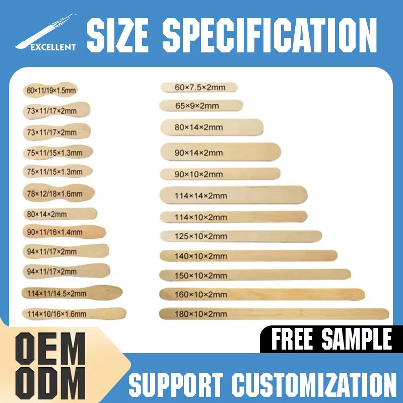 Discounted Price Customized Size Wooden Ice Cream Sticks Ice Cream Scoop for Sale