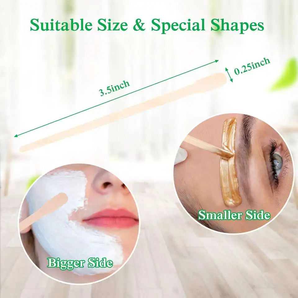 Disposable Eco-Friendly Handheld Wooden Waxing Stick 100pcs/Pack