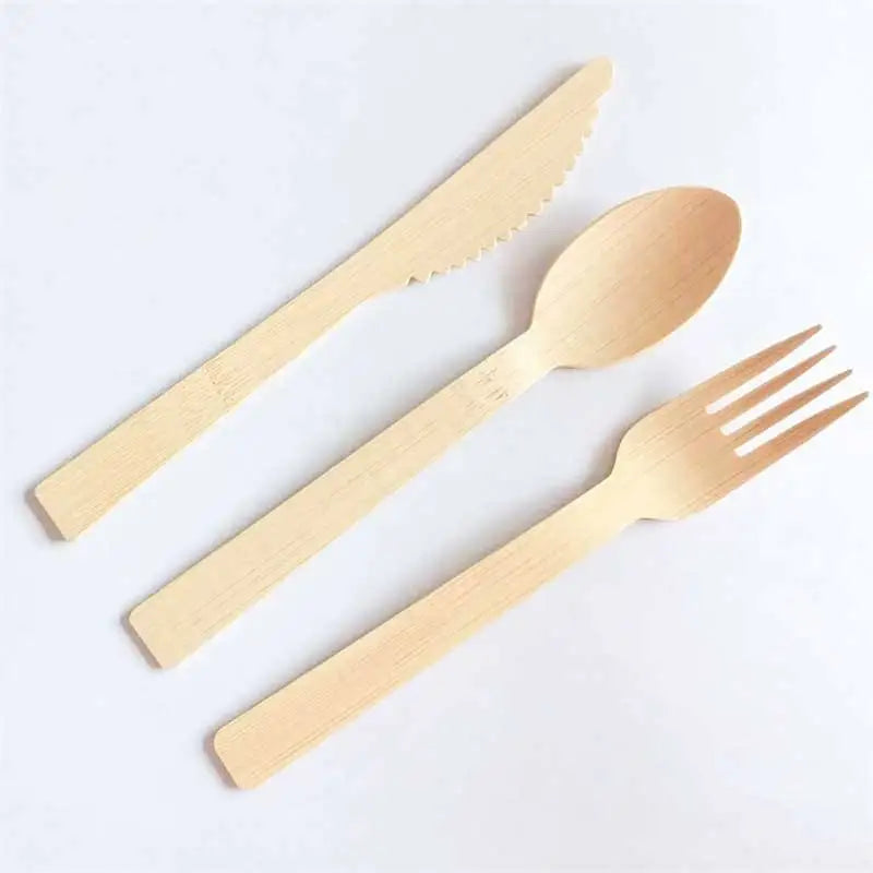 Free Samples  Wooden Spoons 170mm Length Bamboo Spoon Fork Knife Bamboo Bamboo Disposable Cutlery