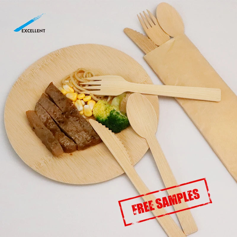 Made in China Natural Disposable Biodegradable Bamboo Spoons Honey Spoon Custom Size Bamboo Spoon Knife Fork