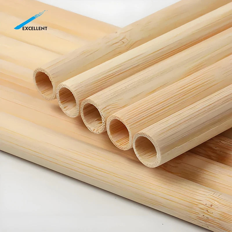 Customized Natural Bamboo Straws Disposable Drinking Straws With Custom Logo Milkshake Coffee Bubble Tea Smoothie Straws