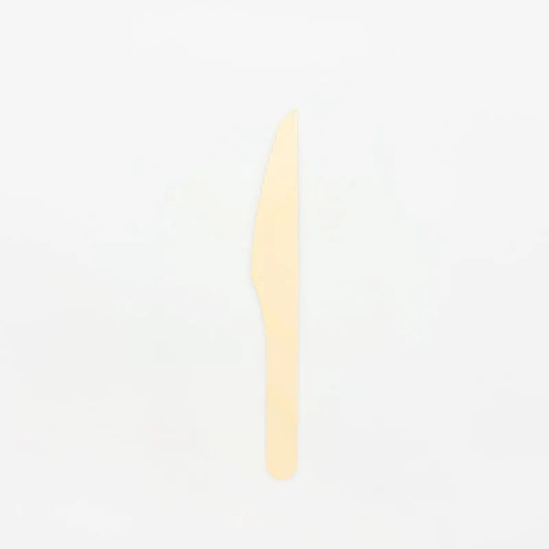 160mm Disposable Wooden Knife Mini Biodegradable Eco-Friendly Individual Paper Package Cutlery Set for Outdoor Party Travel Food