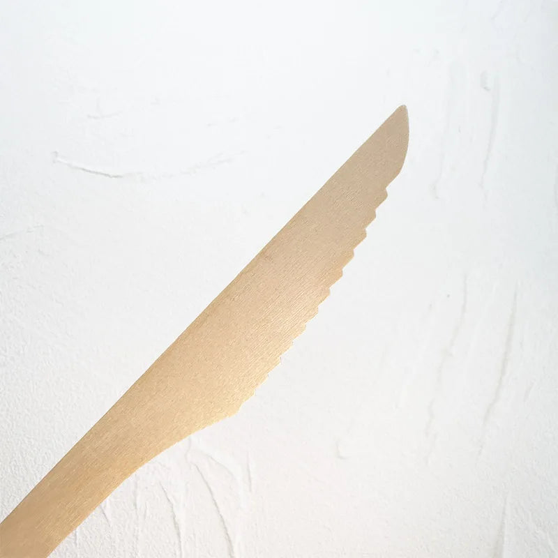 160mm Disposable Wooden Knife Mini Biodegradable Eco-Friendly Individual Paper Package Cutlery Set for Outdoor Party Travel Food