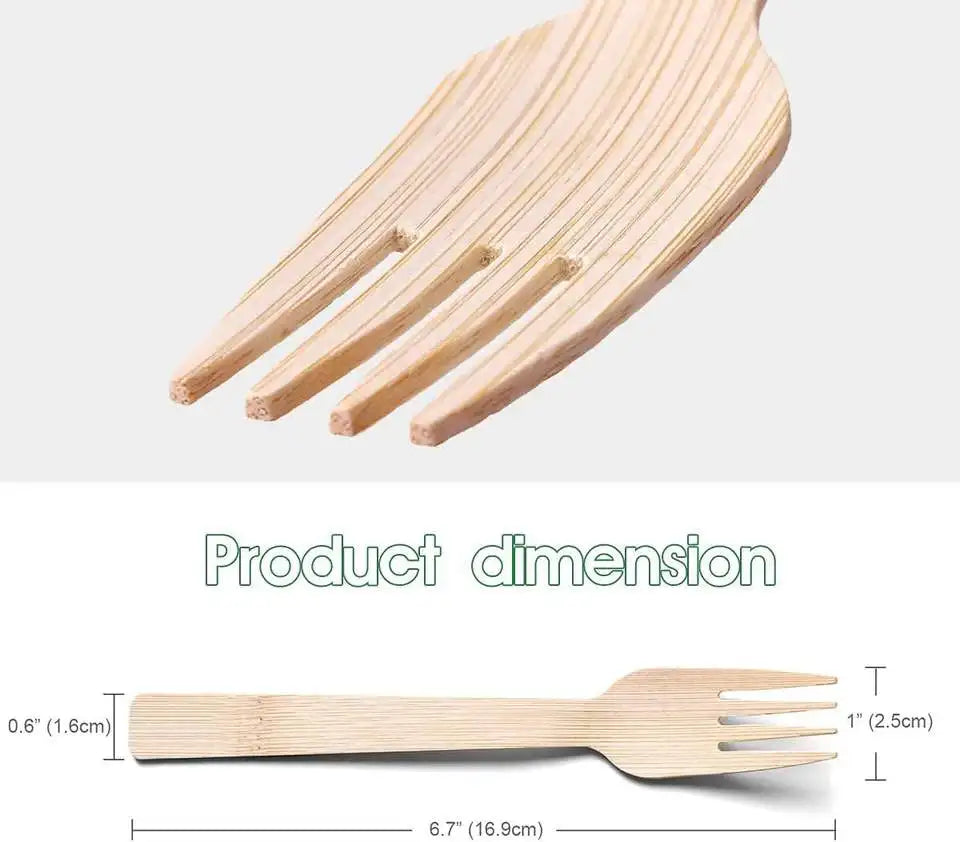 Hot Selling Biodegradable Disposable Eco Friendly Bamboo Fork Spoon Knife Bamboo Cutlery