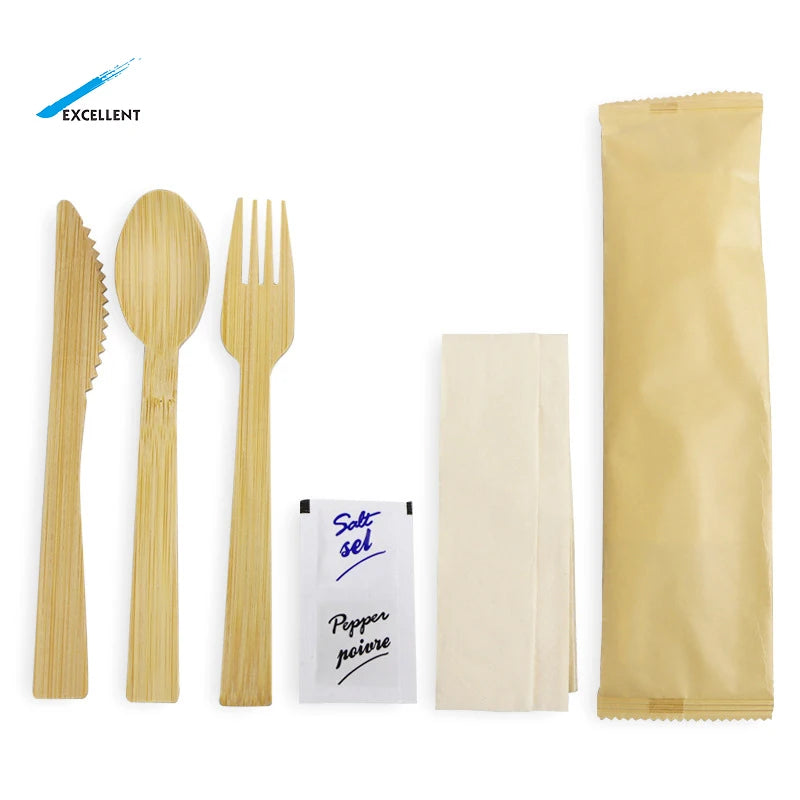 Eco Friendly Disposable Cutlery Custom Disposable Cutlery Bamboo Wooden Knife Fork Spoon for Food